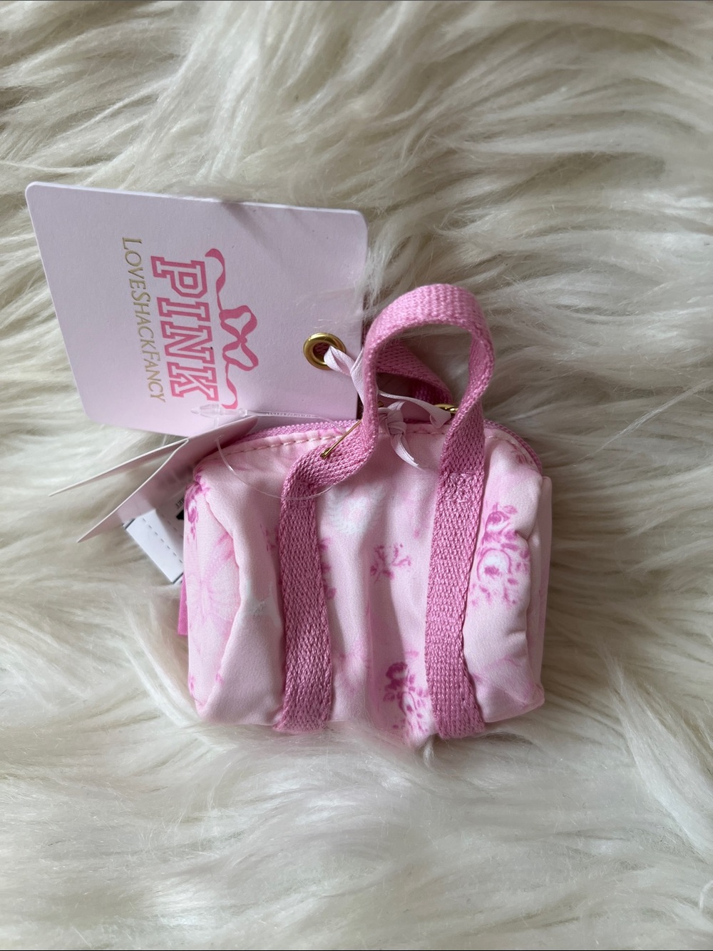 PINK Victoria's Secret Pink Mini Floral Backpack Keychain